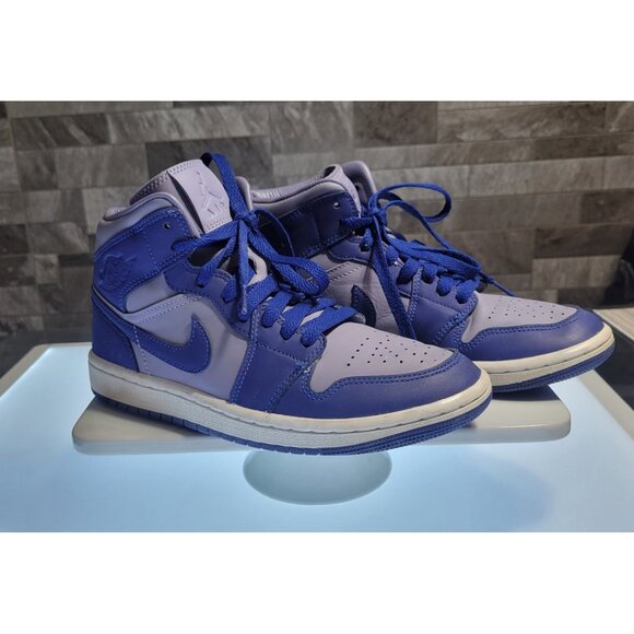 Nike Air Jordan 1 Mid SE Iron Purple Deep Royal WMNS Size 6 - Picture 1 of 9